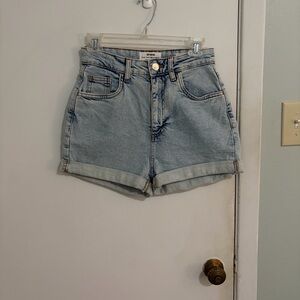 Cotton On High Rise Stretch Light Blue Jean Shorts